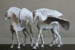 Horse Sculpture, Paper Mache Wedding Gift, Decor, Modern Home Art, Figurine, Birthday Lover