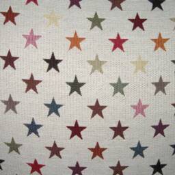 Large Decorative Pillow Colorful Stars Tapestry & Denim Fabric - thumbnail 3