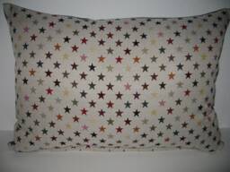 Large Decorative Pillow Colorful Stars Tapestry & Denim Fabric - thumbnail 1