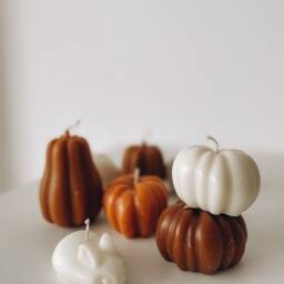 Beeswax Pumpkin Candles, Decor, Halloween Decor, Thanksgiving Pumpkin, Fall Home Autumn Candle - thumbnail 3
