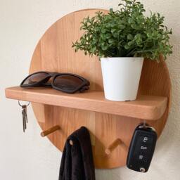 Round Entryway Organizer, Key Holder Shelf, Coat Rack - thumbnail 2