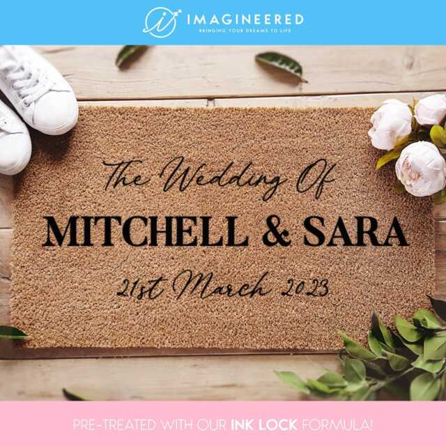 Custom Wedding Decor - The Of Bride & Groom Gift Personalized Mat For Them Entryway Doormat - image 1