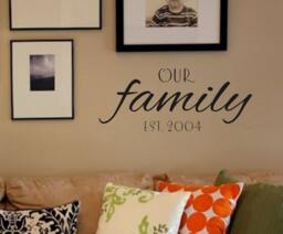 Family Wall Decal - Our With Est. Date-Vinyl Decal Personalized Quotes Collage - thumbnail 1