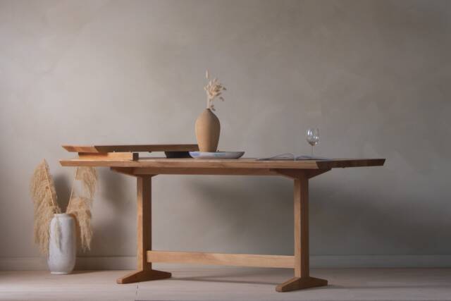 Konk ??? Refectory Table 2.0 [Oak] - With Extensions Bespoke Sizes Available Mid Century Modern Dining, Kitchen & Meeting Banquette - image 1