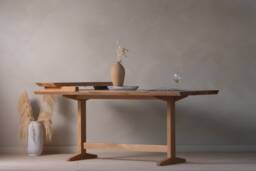 Konk ??? Refectory Table 2.0 [Oak] - With Extensions Bespoke Sizes Available Mid Century Modern Dining, Kitchen & Meeting Banquette