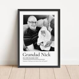 Personalised Grandad Photo Frame Custom Grandpa Gift Picture Print Grandparent Keepsake Wall Art Decor - thumbnail 3