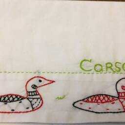 Hand Embroidered Loon Pillow Cases North Woods Decor, Set Of 2 - thumbnail 4