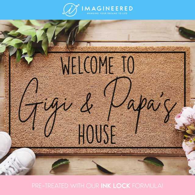 Welcome To Gigi & Papa's House Doormat, Grandparent Gifts, Custom Grandparents Doormat, Papa's Doormat, Personalized Gifts - image 1