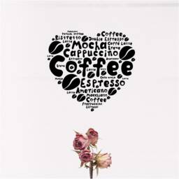 Coffee Is Love Vinyl Wall Art, Decal, Sticker, Transfer, Mural, Removable, Decor, Rent Friendly, Interior, Exterior, Full - 0820