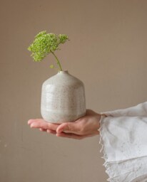 Ceramic Vase, Pottery Pot For Flowers, Modern Pottery, White Bud Unique Ceramics, Gift, Stoneware Handmade - thumbnail 1