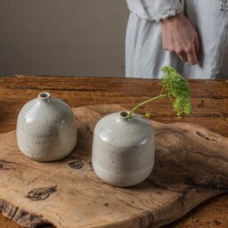 Ceramic Vase, Pottery Pot For Flowers, Modern Pottery, White Bud Unique Ceramics, Gift, Stoneware Handmade - thumbnail 3