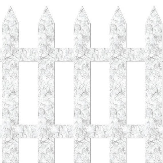 White Picket Fence Wall Stickers - 12 Count - Stk991 - image 1