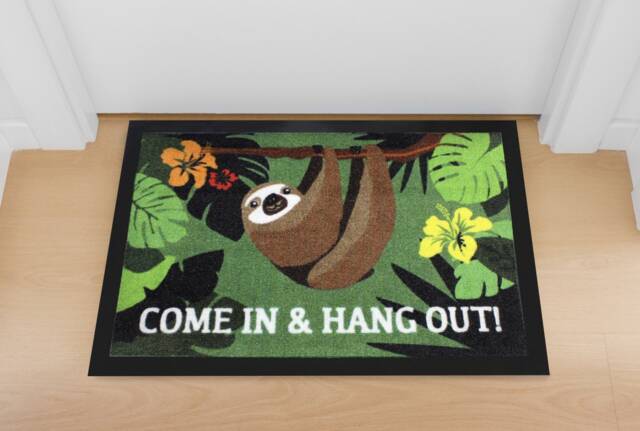 Sloth Doormat Come in & Hang Out - 60 X 40 cm - image 1