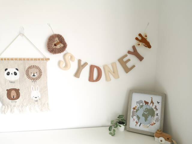Safari Name Garland, Safari Wall Decor, Jungle Nursery Kids Bedroom Baby Shower Gift, Theme Nursery - image 1