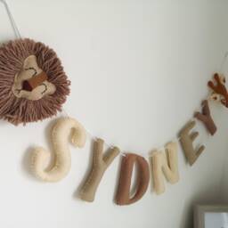 Safari Name Garland, Safari Wall Decor, Jungle Nursery Kids Bedroom Baby Shower Gift, Theme Nursery - thumbnail 2