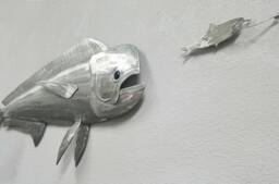 Mahi Wall Art, Metal Fish Decor, Beach Themed Outdoor Decor - thumbnail 1