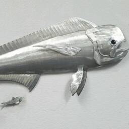 Mahi Wall Art, Metal Fish Decor, Beach Themed Outdoor Decor - thumbnail 2
