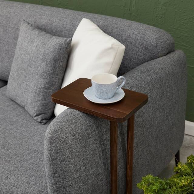 Handcrafted Wooden C Table, Modern Laptop Stand, Living Room Side Table - image 1