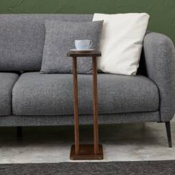 Handcrafted Wooden C Table, Modern Laptop Stand, Living Room Side Table - thumbnail 3