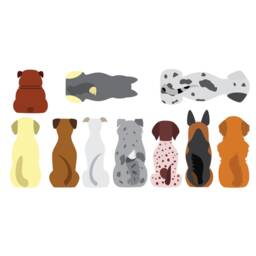 Dog Wall Sticker - Dogs in A Line Decal Set Art - thumbnail 3