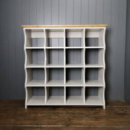 Large Hallway Storage Chest Or Shoe Bench With 16 Cubbies