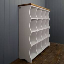 Large Hallway Storage Chest Or Shoe Bench With 16 Cubbies - thumbnail 3