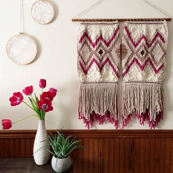 Custom - Woven Intricate Wall Hanging, Large Weaving, Statement Art, Yarn Tapestry, Weaving - image 1