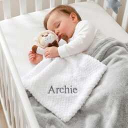 Personalised White Lion Baby Comforter - thumbnail 3