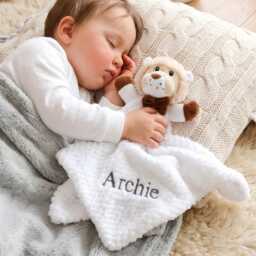 Personalised White Lion Baby Comforter - thumbnail 1