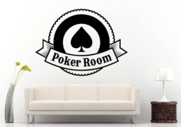 Poker Room Spade Cards Casino Chips Gamble Money Man Cave Diy Wall Stickers Decals Vinyl Mural Decor Art L2166 - thumbnail 1