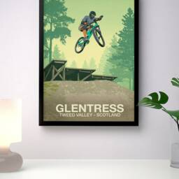 Glentress Mountain Bike Trail Art Print Tweed Valley, Scotland - thumbnail 3