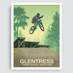 Glentress Mountain Bike Trail Art Print Tweed Valley, Scotland - thumbnail 2