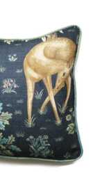 William Morris, The Brook, Arts & Crafts, Beige Dark Blue, Woodland Deer Linen Cushion, Throw Pillow Home Decor 14 X 20 Inches - thumbnail 2