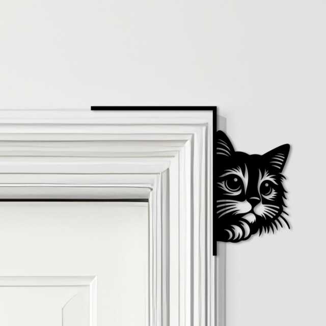 Door Topper Peeking Cat Various Colours Top Of Decorative Sign - Sign, Novelty Wall Decor, Frame Art, Art - image 1