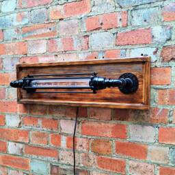 Industrial Style Wall Light Wooden Lamp Metal Shade Sconce Lighting - thumbnail 2