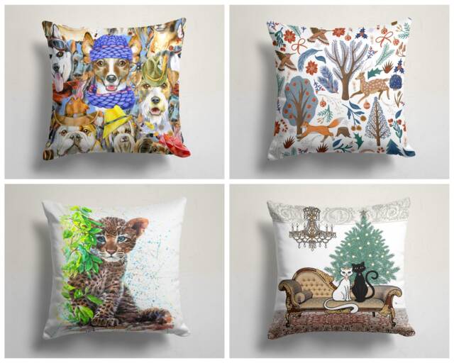 Animal Print Modern Cushion Cover/Cat Dog Pillow Cases/Cute Cat Pillow/Cat Gift Ideas/Home, Garden, Farmhouse Decorating Ideas - image 1