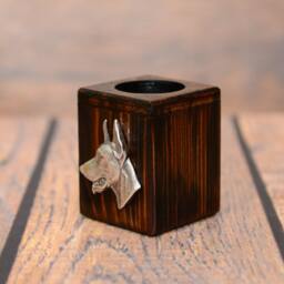 Dobermann - Wooden Candlestick With Dog, Souvenir, Decoration, Limited Edition, Collection - thumbnail 2