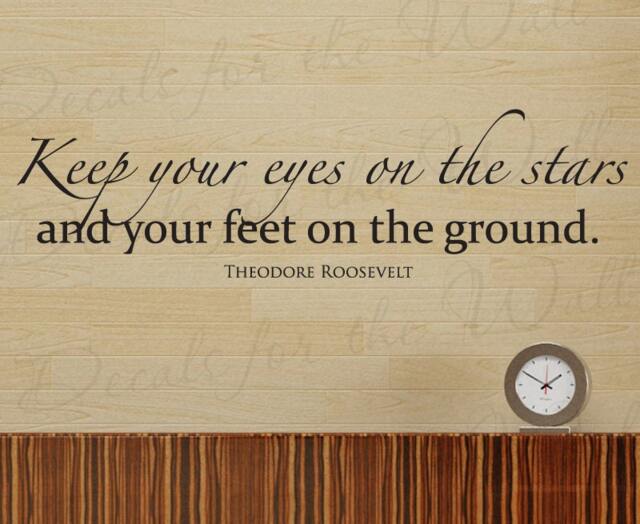 Keep Your Eyes On Stars Theodore Roosevelt Office Inspirational Quote Sticker Decoration Art Decor Vinyl Large Wall Lettering Decal J87 - image 1