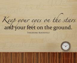 Keep Your Eyes On Stars Theodore Roosevelt Office Inspirational Quote Sticker Decoration Art Decor Vinyl Large Wall Lettering Decal J87 - thumbnail 1