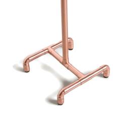 Pure Bare Copper Floor Standing Toilet Roll Holder Modern Bathroom Decor - thumbnail 4