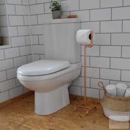 Pure Bare Copper Floor Standing Toilet Roll Holder Modern Bathroom Decor - thumbnail 1