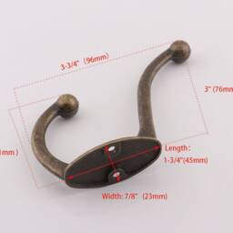 Antique Coat Wall Rack???rustic Hat & Coat Hook???bag Hooks, Towel Hook, Standing Rack, Wall Mounted - 3-3/4 - thumbnail 2
