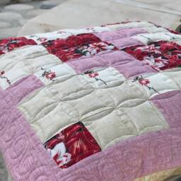 Quilted Pillow Decor, Decorative Sofa Pillow Cotton Fabric Cover, Romantic Pillow, Soft Cushion, Elegant Decor, Valentine's Day Gift - thumbnail 2