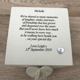 Shabby Chic Style Wedding Gift For Bride From Bridesmaid ~ Maid Of Honour Matron Flower Girl Any Name, Jewellery Box - thumbnail 2