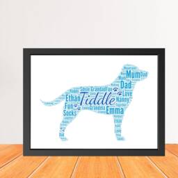 Personalized Labrador Dog Word Art Print, Dog Cloud Picture Print, Gift For Lovers, Friend Birthday Love Card Gift Digital - thumbnail 2
