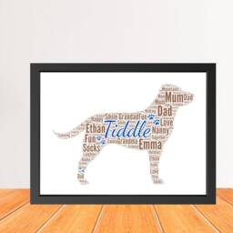 Personalized Labrador Dog Word Art Print, Dog Cloud Picture Print, Gift For Lovers, Friend Birthday Love Card Gift Digital - thumbnail 3