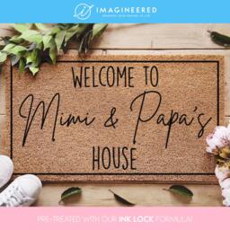 Custom Grandparents Doormat, Welcome To Mimi & Papa's House Personalized Gifts, Gift For Papa - thumbnail 1