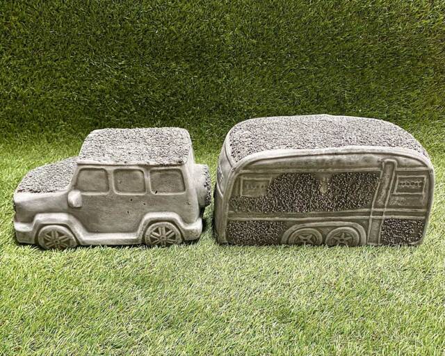 Concrete Jeep Caravan Vehicles Garden Ornament Frost Treated - image 1