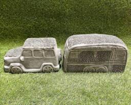 Concrete Jeep Caravan Vehicles Garden Ornament Frost Treated - thumbnail 1