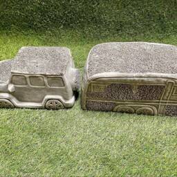 Concrete Jeep Caravan Vehicles Garden Ornament Frost Treated - thumbnail 2